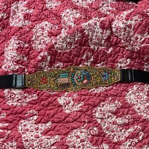 Embellished Beaded Elastic Waist Belt in Multicolor